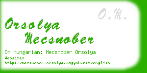 orsolya mecsnober business card